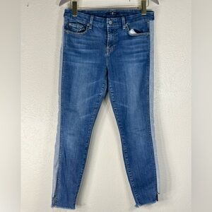 7 For All Mankind Ankle Skinny with‎ Reverse Step Side Panel in Mojave Dusk